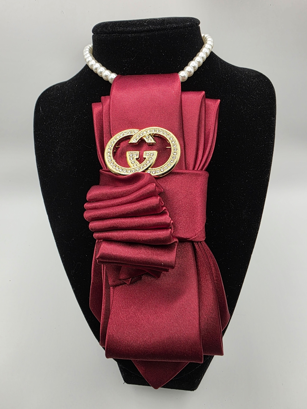 Tie Necklace | Red Satin